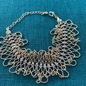 French Bracelet in yellow gold tone with Cubic Zirconia Stones